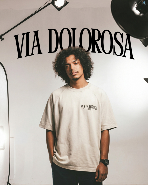 VIA DOLOROSA Vintage Washed Raglan Cotton T-Shirt